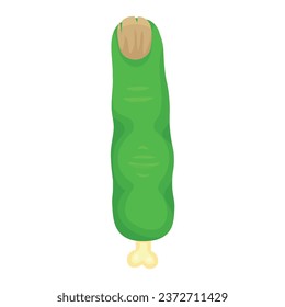 Tasty candy in shape of witch's finger on white background