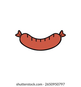 A tasty cartoon sausage, ready for your next design project. Perfect for food-related themes.