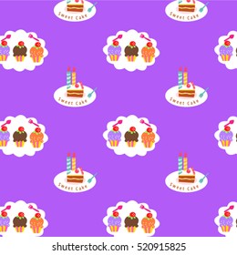 Tasty celebratory cakes pattern. 