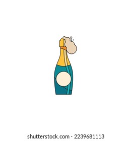 tasty champagne vector type icon