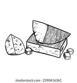 Tasty cheese on white background
