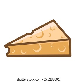 Tasty Cheese Vector Icon Illustration on White Background