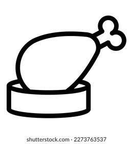 Tasty chicken icon outline vector. Nugget food. Fast meat