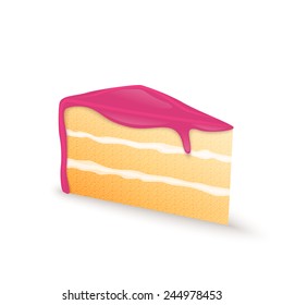 tasty chocolate cake on a light background and with pink jam