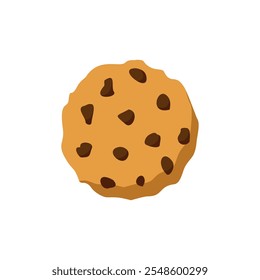 Tasty chocolate chip cookie illustration with a simple and clean design. Perfect for food blogs, menu designs, branding, packaging, and creative projects related to snacks and desserts