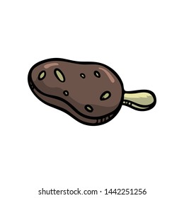Tasty chocolate ice cream with fresh clean nuts