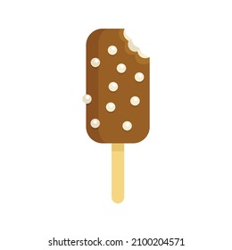 Tasty chocolate ice cream icon. Flat illustration of tasty chocolate ice cream vector icon isolated on white background