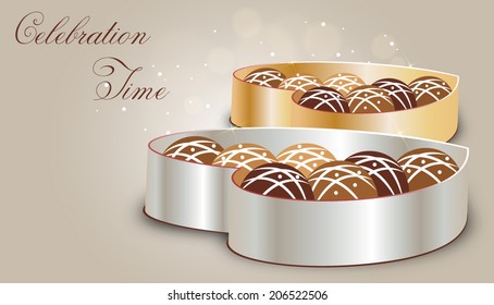 Tasty Chocolates in heart shape boxes for celebration