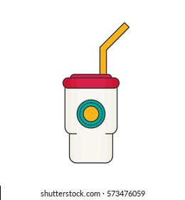 Tasty cocktail in closed cup. Flat vector.