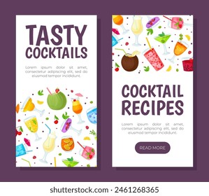 Tasty Cocktail Drink Web Banner Design Vector Template