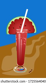 The tasty cocktail of juicy watermelon
