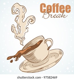 Tasty coffee cup greeting card