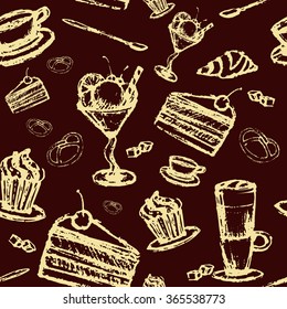 Tasty coffee shop seamless pattern