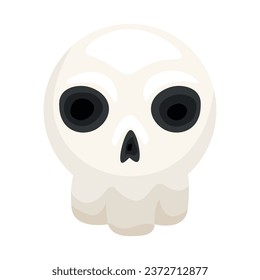 Tasty cookie in shape of skull on white background
