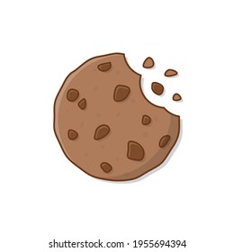 Tasty Cookies Vector Icon Illustration. Cookies Bites Flat Icon