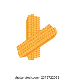 Tasty corn cobs on white background