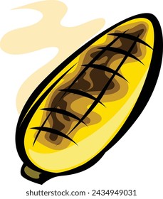Tasty Corn Mascot Cartoon Vector Drawing Illustration
