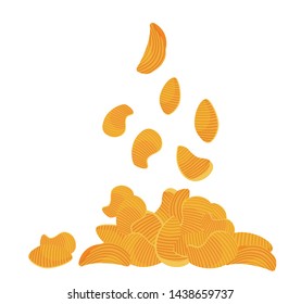 tasty crispy chips vector illustration