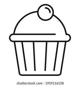Tasty cupcake icon. Outline Tasty cupcake vector icon for web design isolated on white background