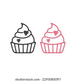 Tasty Cupcake Icon Vector Design.