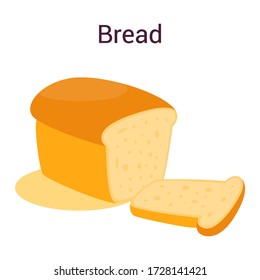 Tasty delicious bread loaf. Idea of bakery and fresh dinner. Healthy and natural meal. Isolated vector illustration in cartoon style