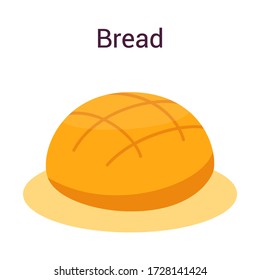 Tasty delicious bread loaf. Idea of bakery and fresh dinner. Healthy and natural meal. Isolated vector illustration in cartoon style