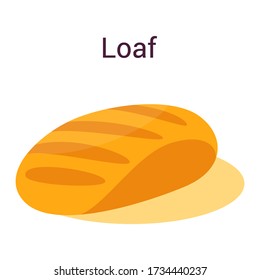 Tasty delicious bread loaf. Idea of bakery and fresh dinner. Healthy and natural meal. Isolated vector illustration in cartoon style