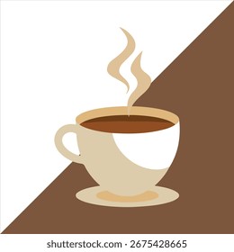 Café sabroso y delicioso con el icono de la Imagen del Vector de la taza de café