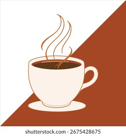 Tasty and Delicious Coffee with coffee cup vector image icon