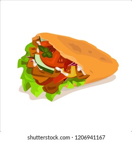 Tasty Delicious Fresh Fast Food Vector Illustration