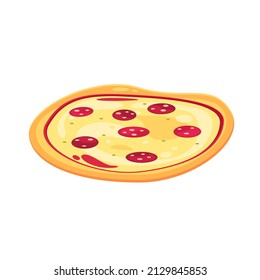Tasty delicious pizza different slice. Italian food. Vector illustration in cartoon style
