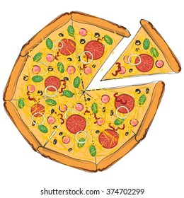tasty, delicious pizza. fast food.