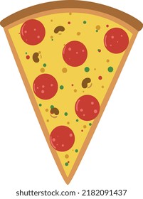 Tasty and delicious pizza fresh and healthy food ready to eat meal lunch dinner breakfast fast food vector illustration traditional.
