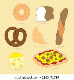Tasty and delicious various breads