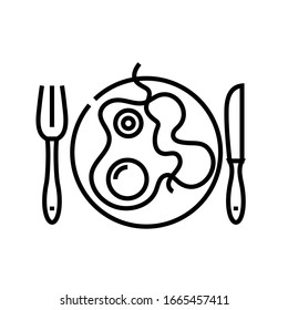 Tasty dinner line icon, concept sign, outline vector illustration, linear symbol.