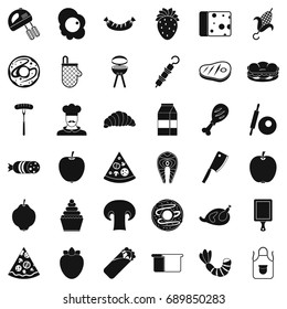 Tasty dish icons set. Simple style of 36 tasty dish vector icons for web isolated on white background