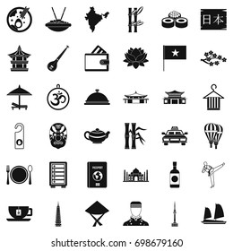 Tasty dish icons set. Simple style of 36 tasty dish vector icons for web isolated on white background