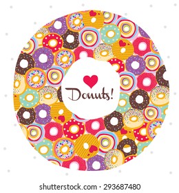 Tasty donut. Cute vector illustration.