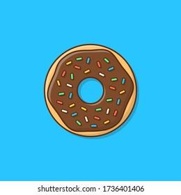 Tasty Donut With Glaze Vector Icon Illustration. Cute, Colorful And Glossy Donuts With Glaze And Powder