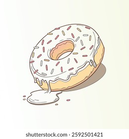 Tasty donut vector art on white background