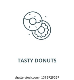 Tasty donuts vector line icon, linear concept, outline sign, symbol