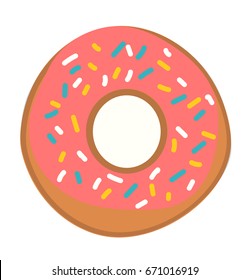 Tasty Doughnut on White Background. Illustration.

