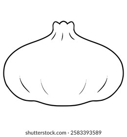 tasty dumpling illustration hand drawn outline vector