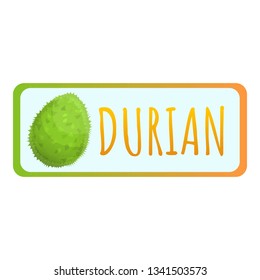Tasty durian logo. Cartoon of tasty durian vector logo for web design isolated on white background