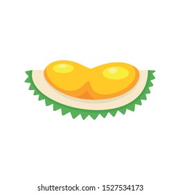 Tasty durian slice icon. Flat illustration of tasty durian slice vector icon for web design