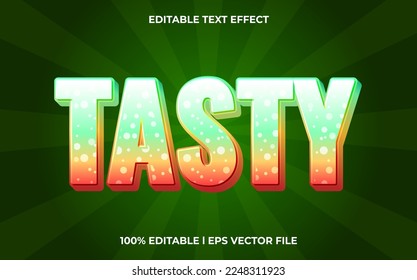 tasty editable text effect, lettering typography font style, trendy 3d text for tittle