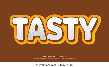 tasty editable text effect template 3d bold typography style, food logo and fast food brand