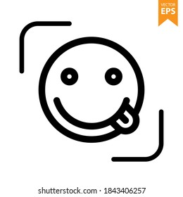 Tasty emoji icon. Emoticons icon vector. Avatar symbol. Character pictogram, flat vector sign. For graphic and web design. Eps10 vector illustration.