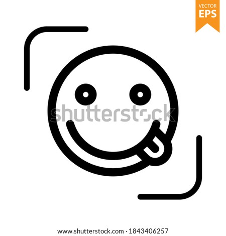 Tasty emoji icon. Emoticons icon vector. Avatar symbol. Character pictogram, flat vector sign. For graphic and web design. Eps10 vector illustration.