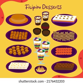 Tasty Filipino Desserts Vector Pack